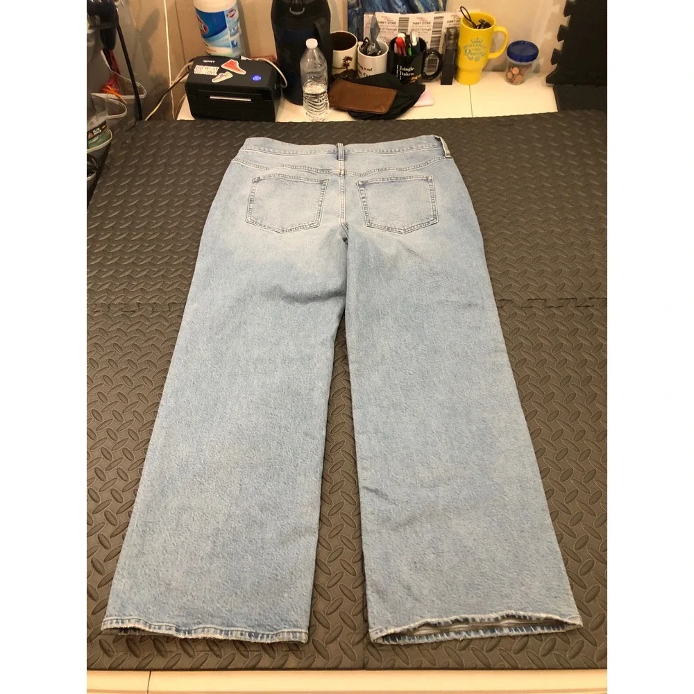 NEW J.Crew '96 Low Rise Slim Wide Jeans Womens 33 Light Blue Denim CH846 - Picture 12 of 13